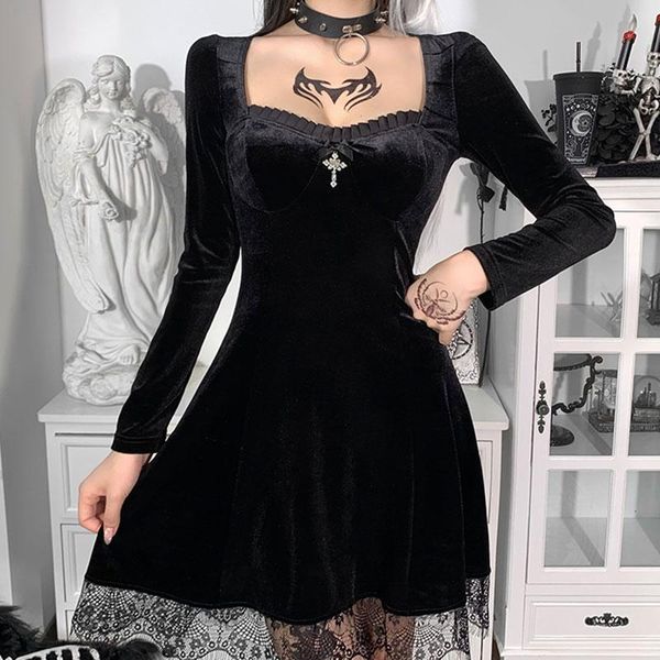 casual dresses mall goth vintage black mini dress e-girl aesthetic elegant cross pendant high waist long sleeve party women streetwear, Black;gray
casual dresses mall goth vintage black mini dress e-girl aesthetic elegant cross pendant high waist long sleeve party women streetwear, Black;gray