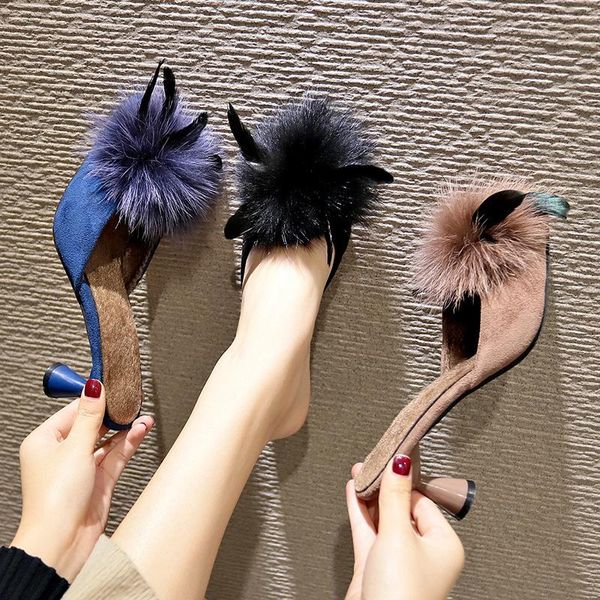slippers 2021 fur women's 6cm high heels woman shoes ladies female slides fashion brand women pumps mules lady slipper, Black
slippers 2021 fur women's 6cm high heels woman shoes ladies female slides fashion brand women pumps mules lady slipper, Black