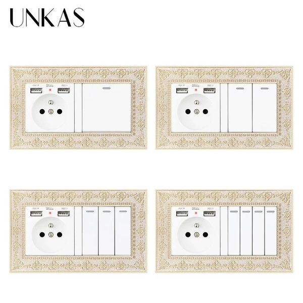 smart home control unkas 4d zinc alloy metal panel french socket dual usb port + 1 2 3 4 gang / way on off light switch embossing retro fram
smart home control unkas 4d zinc alloy metal panel french socket dual usb port + 1 2 3 4 gang / way on off light switch embossing retro fram