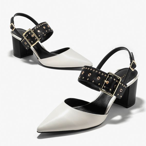 ck1-60280084 pointed punk rivet shallow mouth wrap back trip with thick high-heeled single sho, Black
ck1-60280084 pointed punk rivet shallow mouth wrap back trip with thick high-heeled single sho, Black