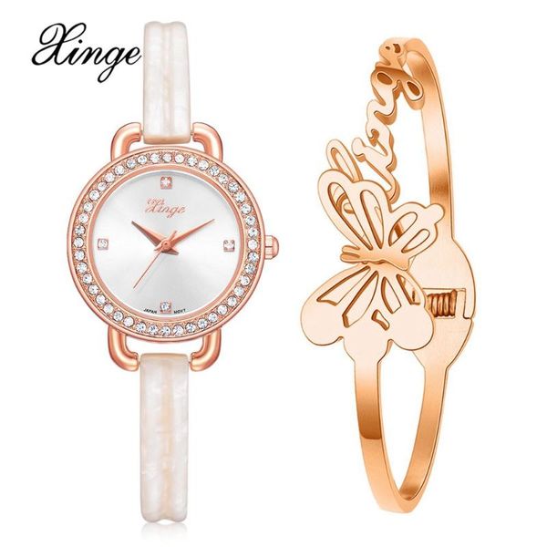 wristwatches xinge brand women watches luxury butterfly bracelet set trend wristwatch waterproof stainess steel retro watch, Slivery;brown
wristwatches xinge brand women watches luxury butterfly bracelet set trend wristwatch waterproof stainess steel retro watch, Slivery;brown