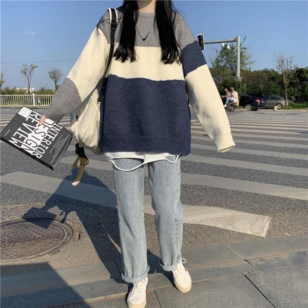 women's sweaters t-shirt female ins fall and winter loose lazy japanese retro wind college fengsen coat department b09p, White;black
women's sweaters t-shirt female ins fall and winter loose lazy japanese retro wind college fengsen coat department b09p, White;black