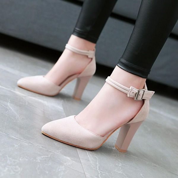 concise flock ankle strap sandals women square high heels pointed toe shallow casual office dress shoes 34-43, Black
concise flock ankle strap sandals women square high heels pointed toe shallow casual office dress shoes 34-43, Black