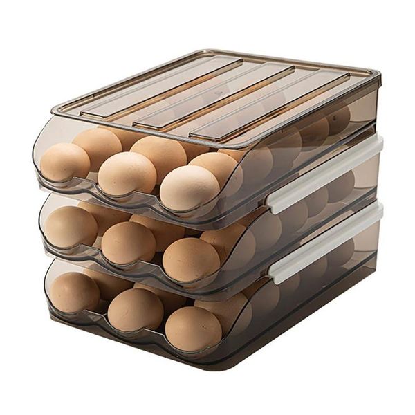 storage bottles & jars automatic rolling egg box kitchen items refrigerator organizer household transparent drawer tray space saver
storage bottles & jars automatic rolling egg box kitchen items refrigerator organizer household transparent drawer tray space saver