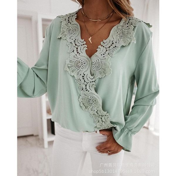 women's t-shirt wepbel elegant lace hollow shirt ladies autumn fashion long sleeve v neck loose, White
women's t-shirt wepbel elegant lace hollow shirt ladies autumn fashion long sleeve v neck loose, White