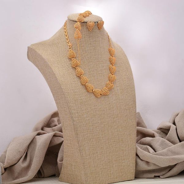 earrings & necklace african jewelry set nigerian wedding for women heart bridal gold color dubai bride gift, Silver
earrings & necklace african jewelry set nigerian wedding for women heart bridal gold color dubai bride gift, Silver
