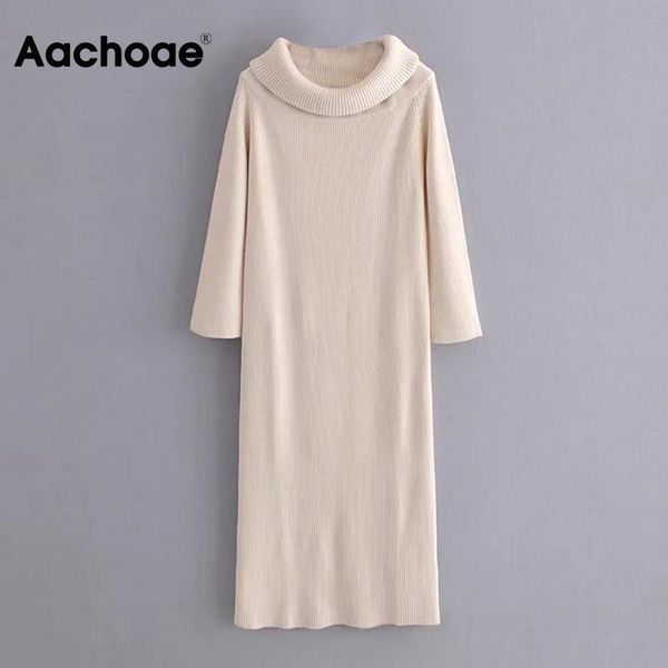 aachoae solid color women autumn winter casual knitted dress loose turtleneck midi dresses long sleeve elegant sweater, Black;gray
aachoae solid color women autumn winter casual knitted dress loose turtleneck midi dresses long sleeve elegant sweater, Black;gray