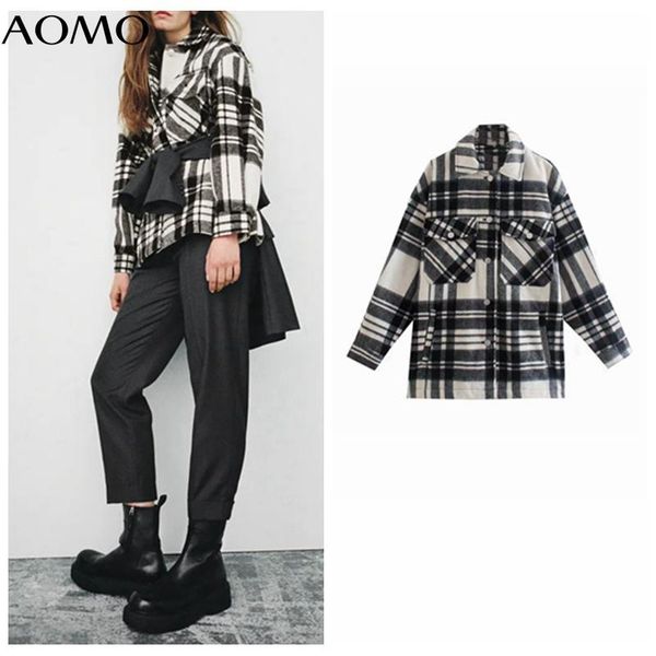 women's jackets aomo women plaid thick boyfriend style coats jacket loose long sleeves pocket 2021 autumn winter coat 3h862a, Black;brown
women's jackets aomo women plaid thick boyfriend style coats jacket loose long sleeves pocket 2021 autumn winter coat 3h862a, Black;brown