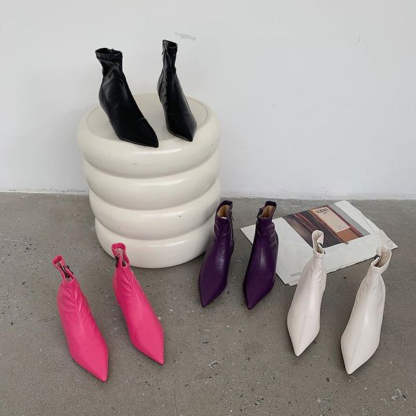 boots women sock pointed toe fashion autumn stretch booties side zipper thin mid heels pink/beige/purple/black elastic
boots women sock pointed toe fashion autumn stretch booties side zipper thin mid heels pink/beige/purple/black elastic