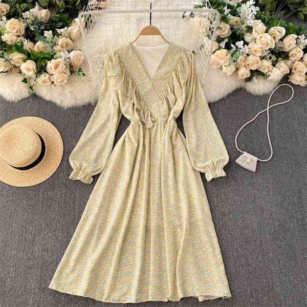 women spring fashion v collar sweet ruffle flower print a-line dress long sleeve casual vestidos de mujer s013 210527, Black;gray
women spring fashion v collar sweet ruffle flower print a-line dress long sleeve casual vestidos de mujer s013 210527, Black;gray