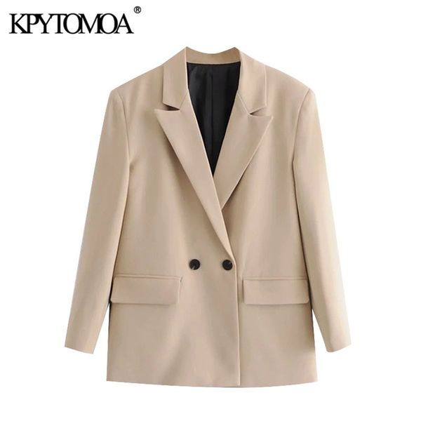 kpytomoa women fashion double breasted loose fitting blazer coat vintage long sleeve pockets female outerwear chic 210930, White;black
kpytomoa women fashion double breasted loose fitting blazer coat vintage long sleeve pockets female outerwear chic 210930, White;black