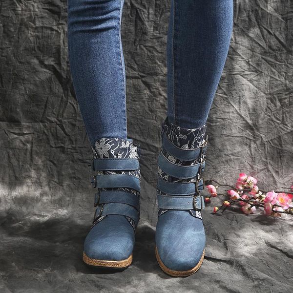 boots women fashion pu patchwork plus size zipper buckle totem printed ankle female shoes, Black
boots women fashion pu patchwork plus size zipper buckle totem printed ankle female shoes, Black