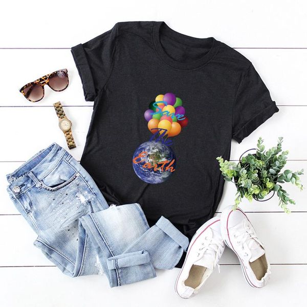 women's t-shirt short sleeve fashion woman tshirt balloon print casual summer female tee, White
women's t-shirt short sleeve fashion woman tshirt balloon print casual summer female tee, White