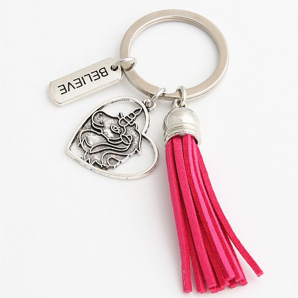 unicorn keychain with rose red tassel believe key chains keyring for valentine day gift for lover e2215, Silver
unicorn keychain with rose red tassel believe key chains keyring for valentine day gift for lover e2215, Silver