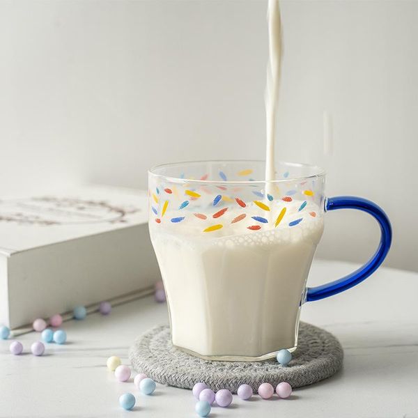 mugs high temperature resistant colored dots glass cup with handle home creative heat breakfast milk coffee
mugs high temperature resistant colored dots glass cup with handle home creative heat breakfast milk coffee