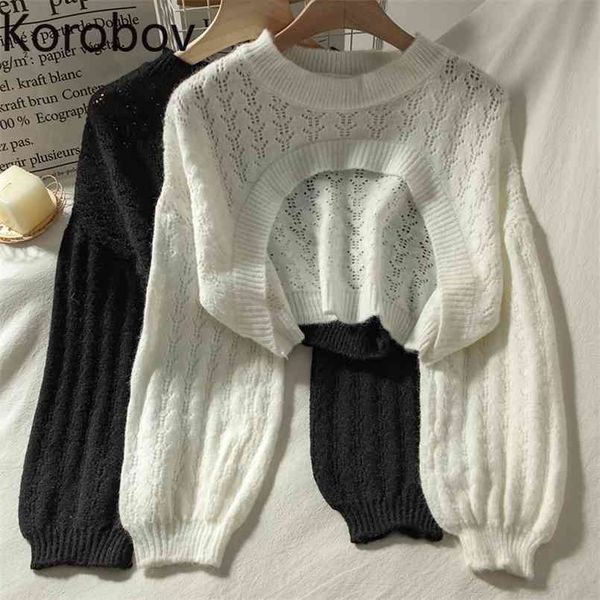 korobov hollow out women sweaters vintage o neck long sleeve female pullovers autumn chic streetwear sueter mujer 210806, White;black
korobov hollow out women sweaters vintage o neck long sleeve female pullovers autumn chic streetwear sueter mujer 210806, White;black