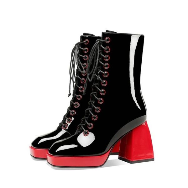 boots us4-11 womens ankle genuine leather hoof strange high heel platform square toe shoes fashion plus size black red sliver
boots us4-11 womens ankle genuine leather hoof strange high heel platform square toe shoes fashion plus size black red sliver