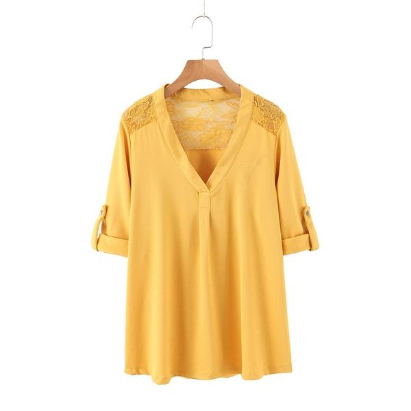 casual patchwork lace blouse women v neck short sleeve summer office ladies pullover shirts xz2365 women's blouses &, White
casual patchwork lace blouse women v neck short sleeve summer office ladies pullover shirts xz2365 women's blouses &, White