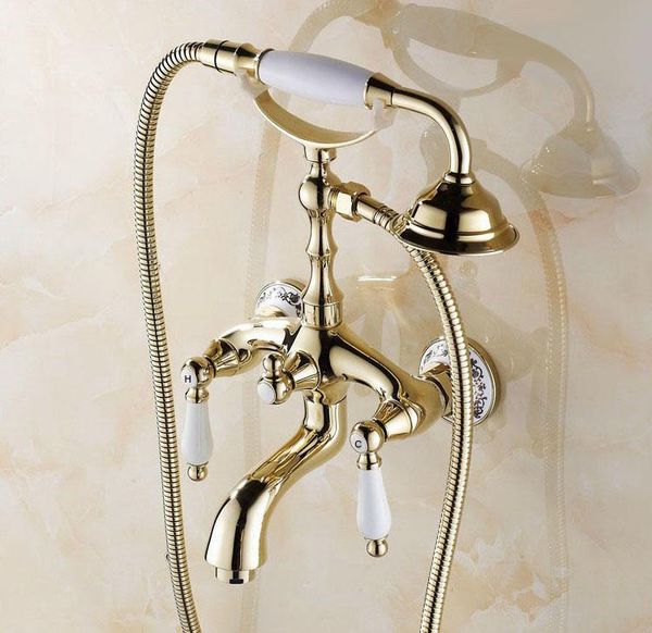 gold color brass ceramics base wall mounted clawfoot bath tub faucet mixer tap telephone style hand held shower head set atf412 bathroom set
gold color brass ceramics base wall mounted clawfoot bath tub faucet mixer tap telephone style hand held shower head set atf412 bathroom set