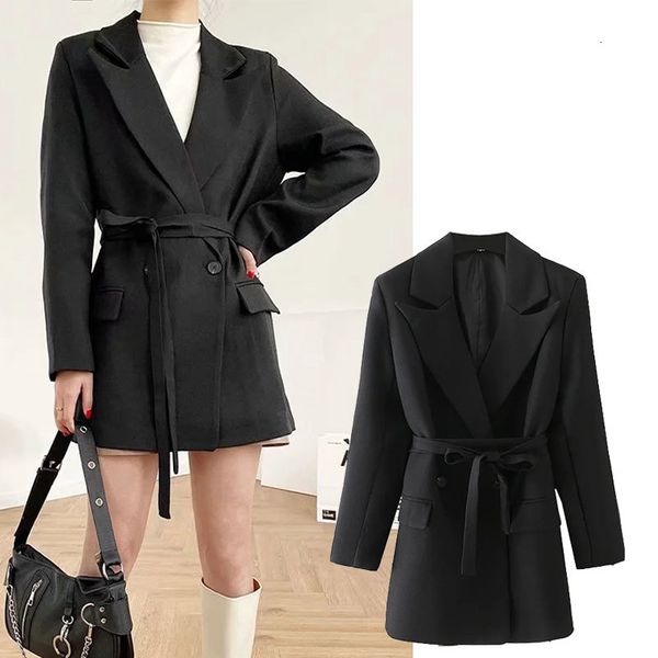 women's suits & blazers za spring women's clothing mid-length suit jacket with casual belt waist slimming black temperament loose, White;black
women's suits & blazers za spring women's clothing mid-length suit jacket with casual belt waist slimming black temperament loose, White;black