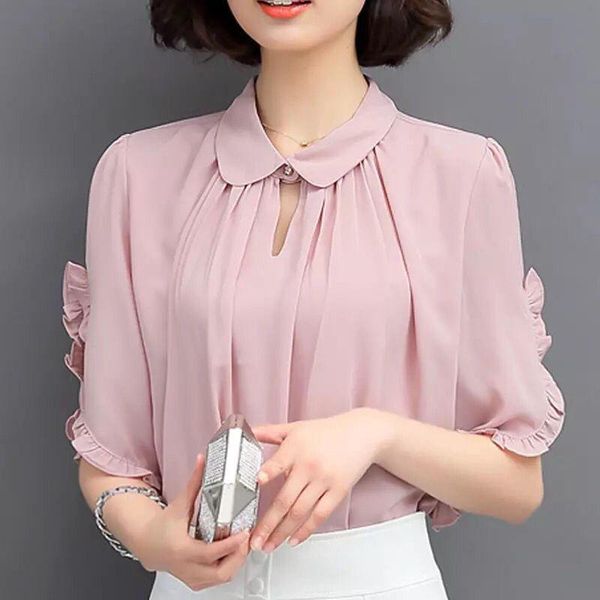 women's blouses & shirts fashion chiffon blouse women elegant solid plus size femme loose short sleeve office ladies blusas mujer 3xl, White
women's blouses & shirts fashion chiffon blouse women elegant solid plus size femme loose short sleeve office ladies blusas mujer 3xl, White