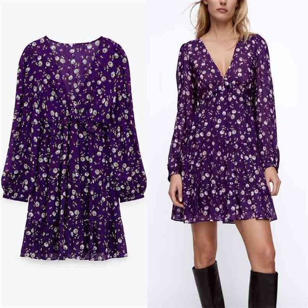 elegant floral print purple mini dress women long sleeve ruffle elastic waist vintage ruched dresses lining vestido 210524, Black;gray
elegant floral print purple mini dress women long sleeve ruffle elastic waist vintage ruched dresses lining vestido 210524, Black;gray