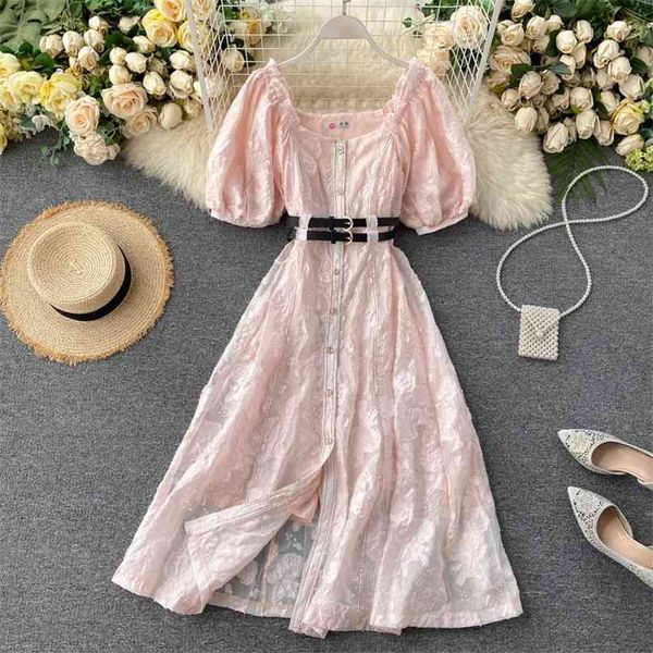 women fashion short sleeve dress female elegant single breasted high waist thin vintage vestidos l901 210527, Black;gray
women fashion short sleeve dress female elegant single breasted high waist thin vintage vestidos l901 210527, Black;gray