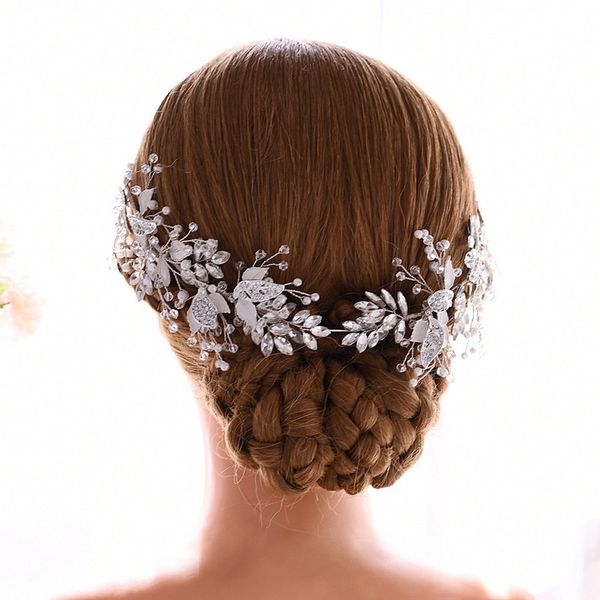 slbridal handmade silver color crystal rhinestone pearl flower leaf wedding tiara headband bridal hair accessories women jewelry w0104, White;golden
slbridal handmade silver color crystal rhinestone pearl flower leaf wedding tiara headband bridal hair accessories women jewelry w0104, White;golden