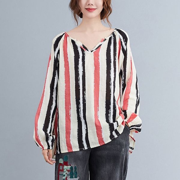 oversized women cotton linen casual t-shirt new summer simple style v-neck striped loose comfortable female tees s3184 210412, White
oversized women cotton linen casual t-shirt new summer simple style v-neck striped loose comfortable female tees s3184 210412, White