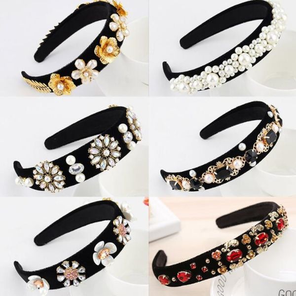 baroque palace style rhinestone headband pearl accessories gold velvet wide brim for women hair jewelry, Silver
baroque palace style rhinestone headband pearl accessories gold velvet wide brim for women hair jewelry, Silver