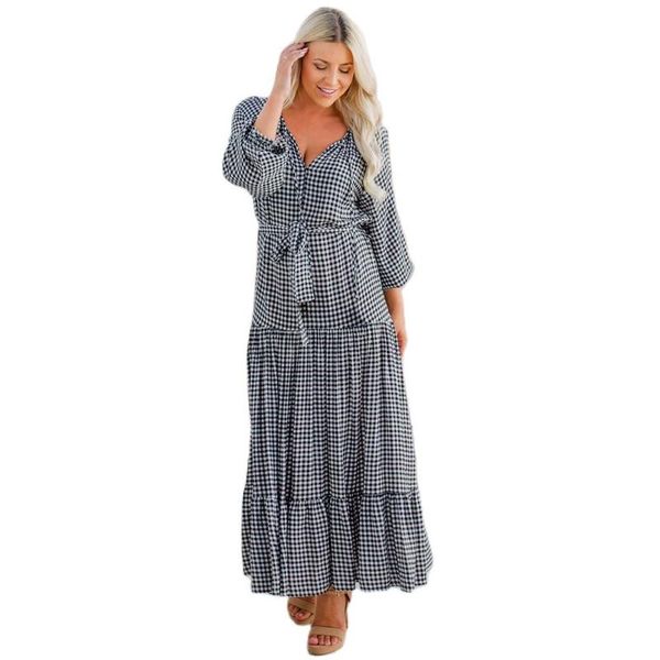 casual dresses 2021 women loose plaid print long sleeve dress autumn winter fashion a line tie up female boho beach robe, Black;gray
casual dresses 2021 women loose plaid print long sleeve dress autumn winter fashion a line tie up female boho beach robe, Black;gray