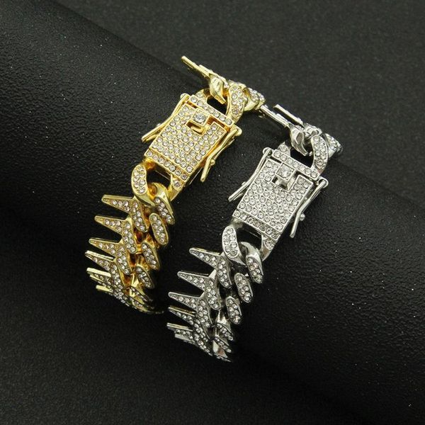 chains hip hop punk thorn necklace bracelet exaggerated gothic inlaid rhinestone domineering accessories, Silver
chains hip hop punk thorn necklace bracelet exaggerated gothic inlaid rhinestone domineering accessories, Silver