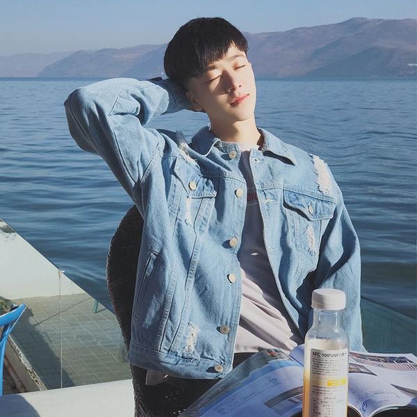 men's jackets spring 2021 ripped hole washed denim clothes blue japanese clothing jacket harajuku teenagers, Black;brown
men's jackets spring 2021 ripped hole washed denim clothes blue japanese clothing jacket harajuku teenagers, Black;brown