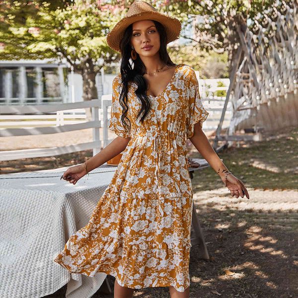 jastie women casual summer dress lady boho style vintage floral printed dress short sleeve v-neck midi dress beach vestidos 210419, White
jastie women casual summer dress lady boho style vintage floral printed dress short sleeve v-neck midi dress beach vestidos 210419, White