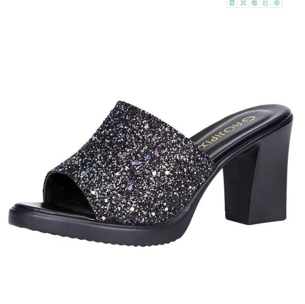 slippers summer and autumn womens waterproof ladies platform outdoors square heels women, Black
slippers summer and autumn womens waterproof ladies platform outdoors square heels women, Black