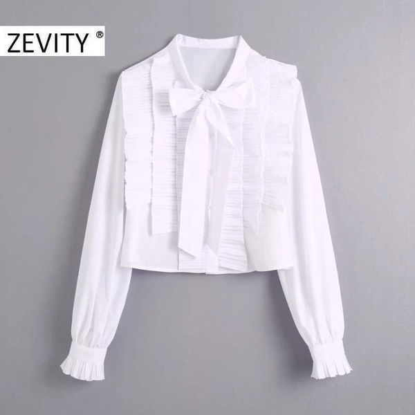 zevity women fashion bow collar press pleated ruffles casual smock chic blouse ladies poplin roupas femininas shirts ls7253 210603, White
zevity women fashion bow collar press pleated ruffles casual smock chic blouse ladies poplin roupas femininas shirts ls7253 210603, White