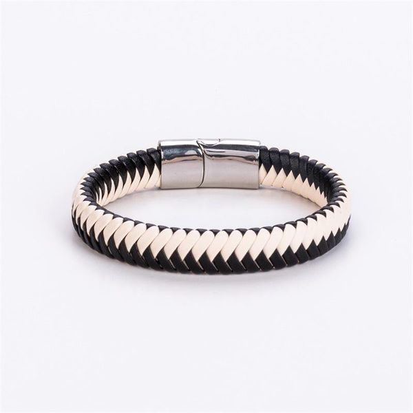 link, chain simple style stainless steel leather braided bracelet titanium rope wear-resistant, Black
link, chain simple style stainless steel leather braided bracelet titanium rope wear-resistant, Black