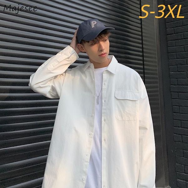 long sleeve s-3xl shirts men solid safari style teenager bf harajuku pockets white shirt spring loose cozy classic outwear retro men's, White;black
long sleeve s-3xl shirts men solid safari style teenager bf harajuku pockets white shirt spring loose cozy classic outwear retro men's, White;black