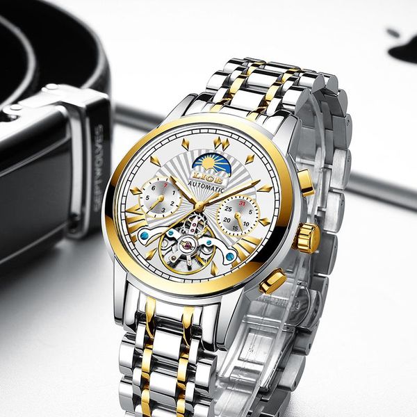 mens watch imported movement mechanical clock men business self-winding delivery relojes hombre wristwatches, Slivery;brown
mens watch imported movement mechanical clock men business self-winding delivery relojes hombre wristwatches, Slivery;brown