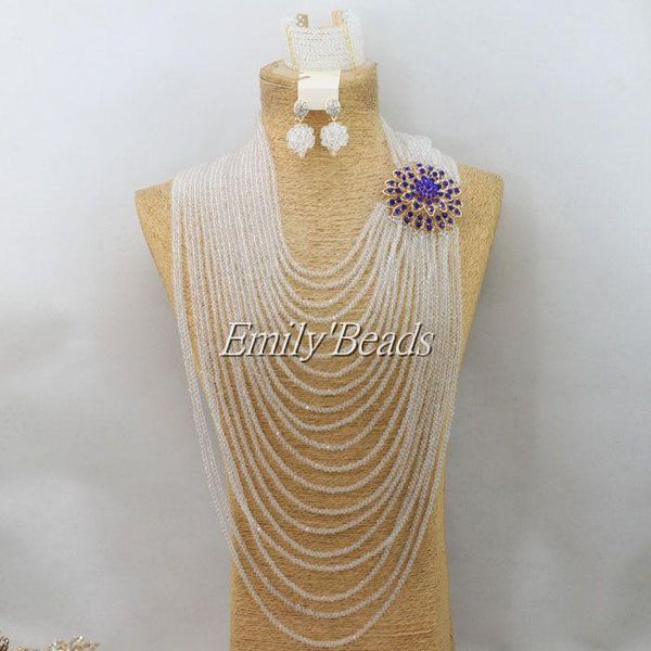 earrings & necklace 20 layers full beads nigerian wedding set clear white african jewelry for brides 4mm aij331, Silver
earrings & necklace 20 layers full beads nigerian wedding set clear white african jewelry for brides 4mm aij331, Silver