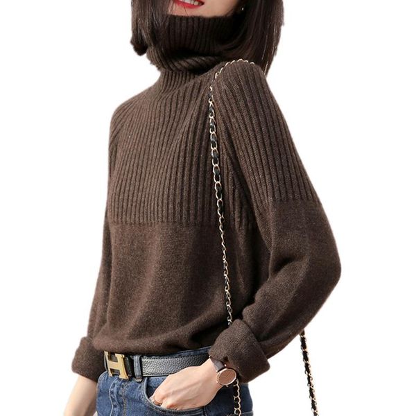 women's sweaters woman fashion knitted vintage hight neck long sleeve ribbed autumn winter female pullover chic, White;black
women's sweaters woman fashion knitted vintage hight neck long sleeve ribbed autumn winter female pullover chic, White;black