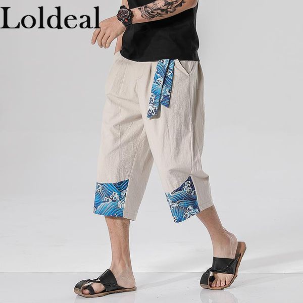 loldeal chinese style cropped pants men's straight stitching printed cotton and linen casual chino shorts, White;black
loldeal chinese style cropped pants men's straight stitching printed cotton and linen casual chino shorts, White;black
