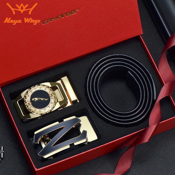 belts heye wings genuine cow leather automatic buckle for option crocodile pattern men's belt with nice packing gift box, Black;brown
belts heye wings genuine cow leather automatic buckle for option crocodile pattern men's belt with nice packing gift box, Black;brown