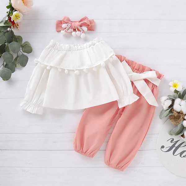 clothing sets 12m-5y girls set 3pcs solid full sleeve ruched blouse pants bow headband toddler kids children clothes, White
clothing sets 12m-5y girls set 3pcs solid full sleeve ruched blouse pants bow headband toddler kids children clothes, White