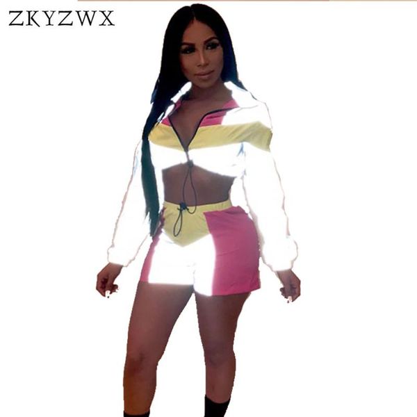 reflective tracksuit two piece matching sets festival crop biker shorts suit 2 outfits for women clothes women's pants, White
reflective tracksuit two piece matching sets festival crop biker shorts suit 2 outfits for women clothes women's pants, White