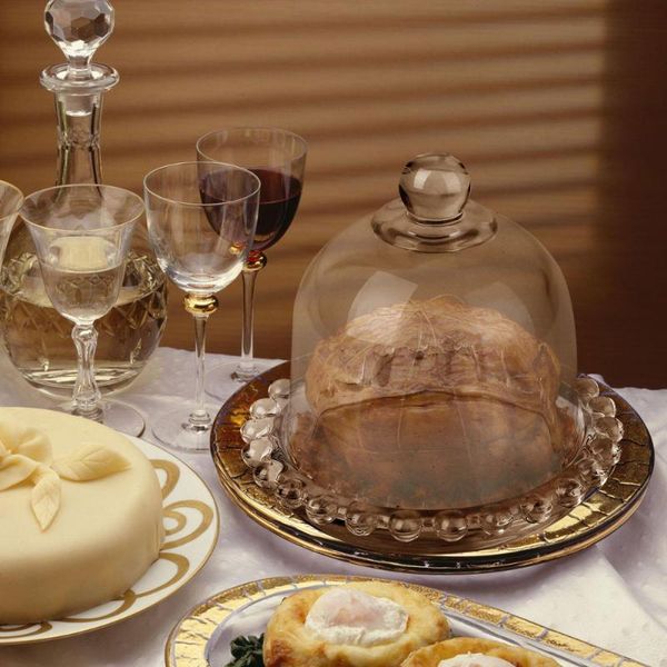 dishes & plates 5pcs transparent dust-proof glass cover cake display