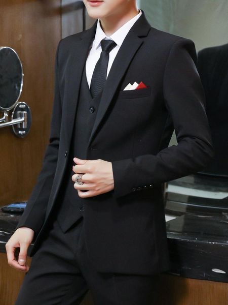 men's suits & blazers men clothes suit male korean self-cultivation small casual jacket professional groom wedding dress trend, White;black
men's suits & blazers men clothes suit male korean self-cultivation small casual jacket professional groom wedding dress trend, White;black