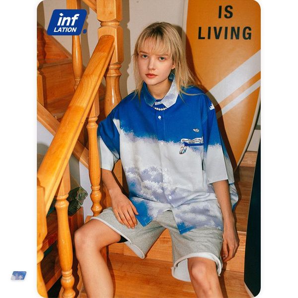 men's polos the spring and summer of 2021 street personality male butterfly blue sky white cloud printing easy lazy wind shirt, White;black
men's polos the spring and summer of 2021 street personality male butterfly blue sky white cloud printing easy lazy wind shirt, White;black