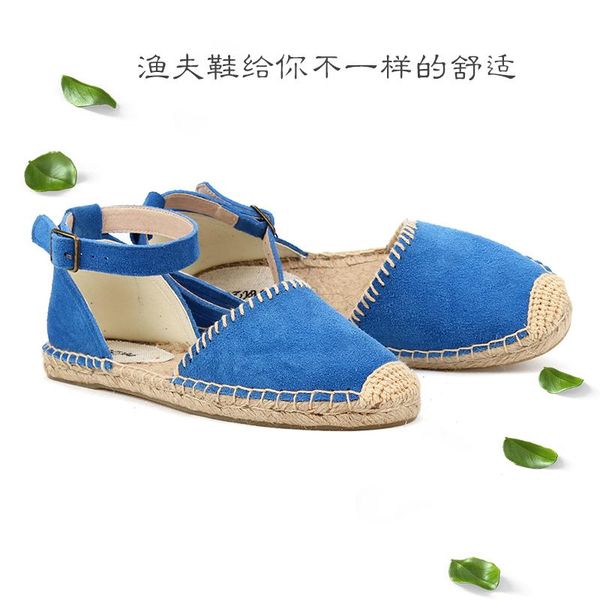straw sandals female bohemian flat bottom wild canvas fisherman shoes soil single large size, Black 
straw sandals female bohemian flat bottom wild canvas fisherman shoes soil single large size, Black