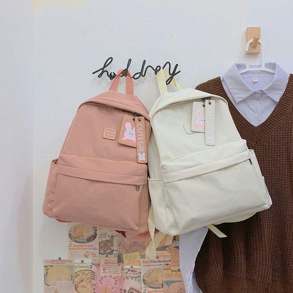 backpack large capacity waterproof nylon for women simple solid color teenage girls school bag 2021 mochilas
backpack large capacity waterproof nylon for women simple solid color teenage girls school bag 2021 mochilas